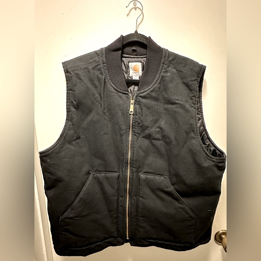 Carhartt XL black canvas heavy jacket vest